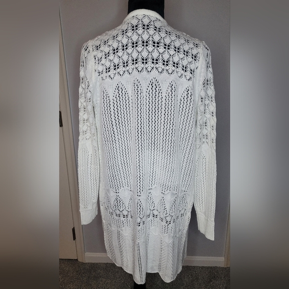 White Open-Front Cardigan Sweater. Size S. NWOT - Picture 3 of 6